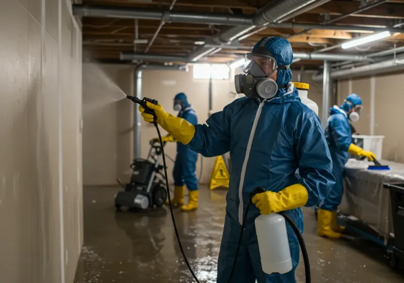 Basement Sanitization and Antimicrobial Treatment process in Sugar Land, TX